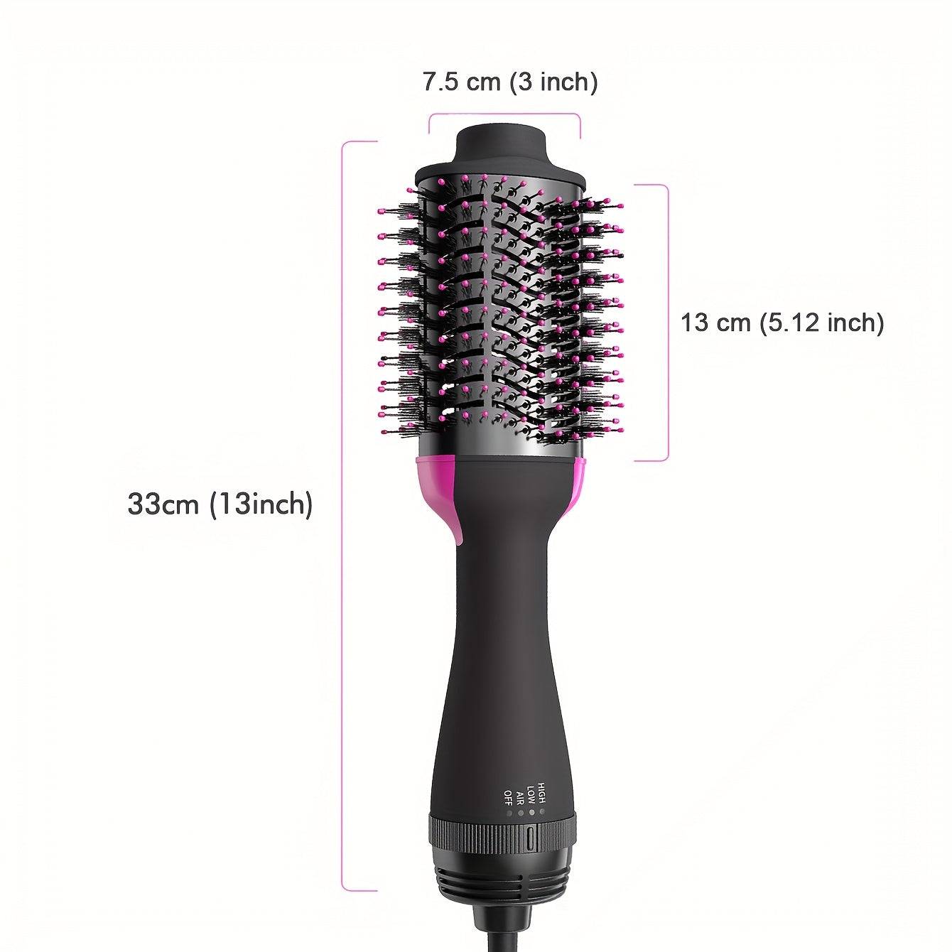 4-in-1 Hot Air Brush Hair Dryer Oval Barrel Styler for Drying, Curling, Straightening & Volumizing