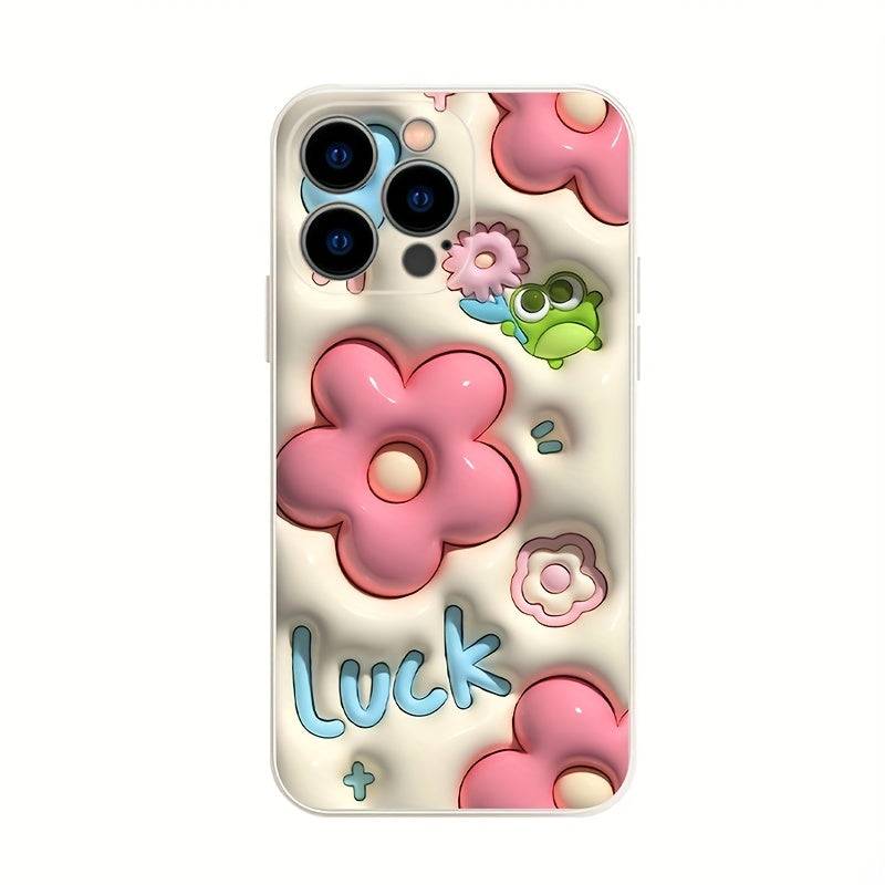 Pink Flower iPhone Case – Soft TPU Protective Cover with Bold Floral Design for iPhone 11 to 16 Series, Plus, Pro & Pro Max