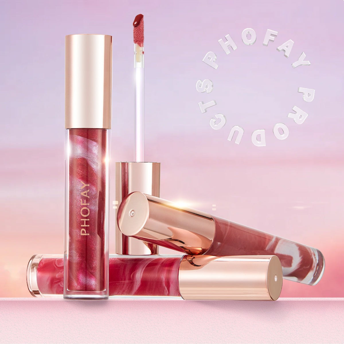 Rose Hydrating Lip Gloss Shiny Moisturizing Makeup