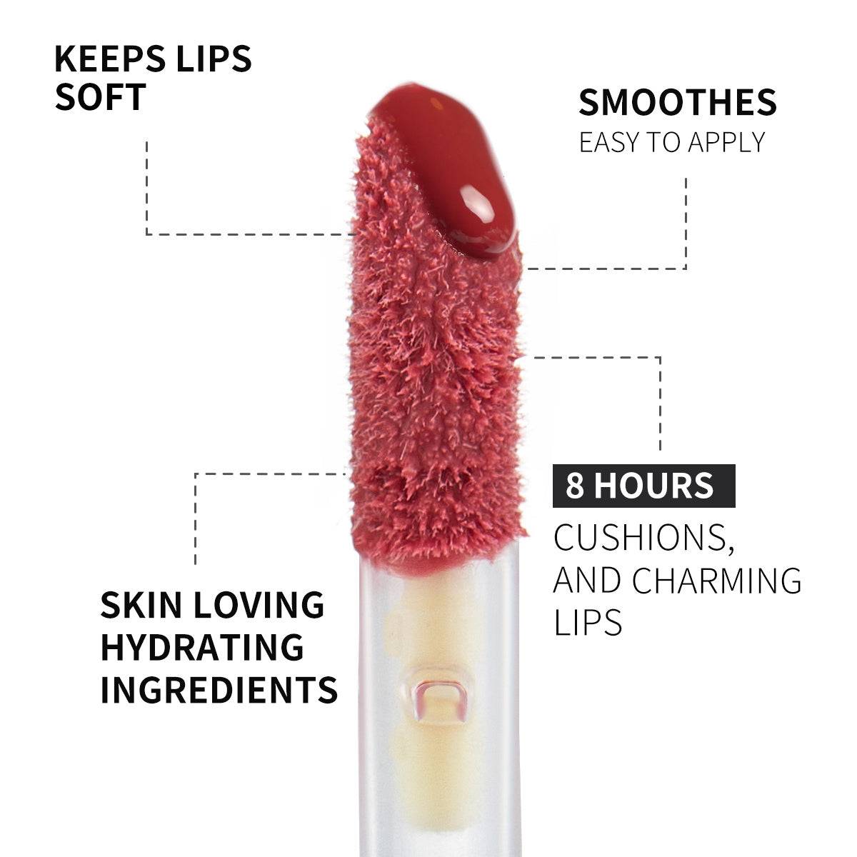 Rose Hydrating Lip Gloss Shiny Moisturizing Makeup