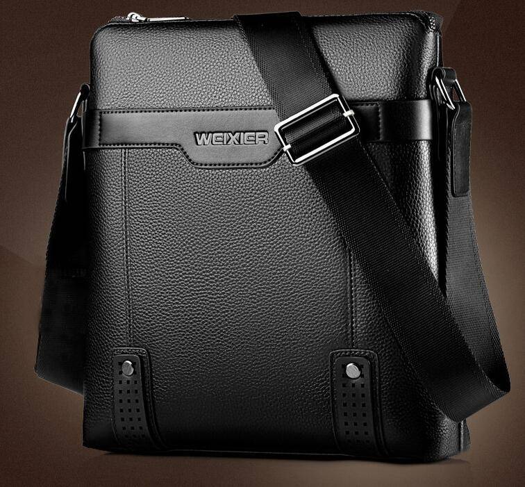 Men’s PU Leather Messenger Bag with Zipper Closure, Soft Crossbody Design, Interior Pockets
