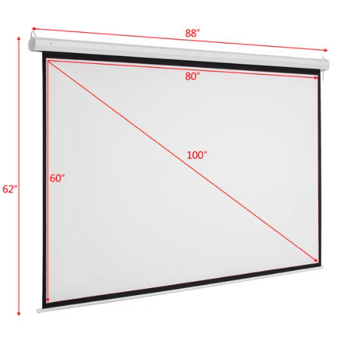 100 Inch Motorized Projector Screen with Remote Control