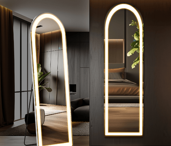 Full Length LED Mirror With Adjustable 3 Color Lighting