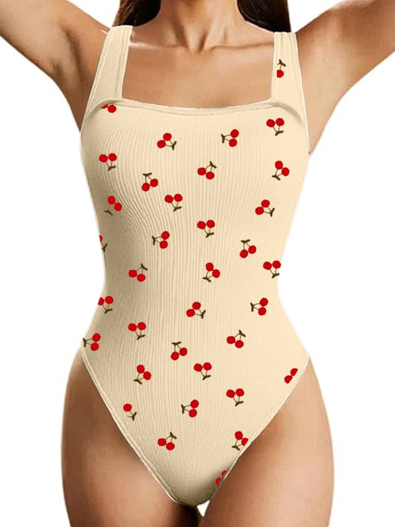 Ribbed Seamless Square Neck Yoga Jumpsuit For Women