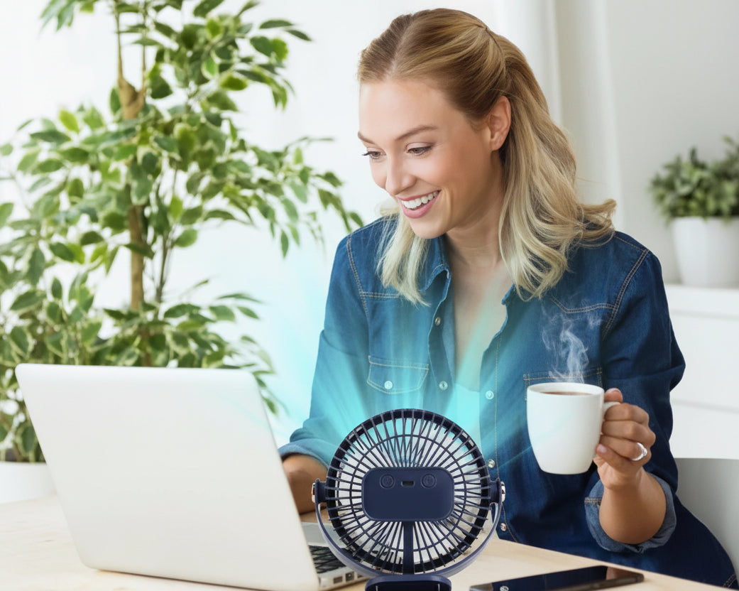 Portable Fan Clip On 5 Speeds with LED Light