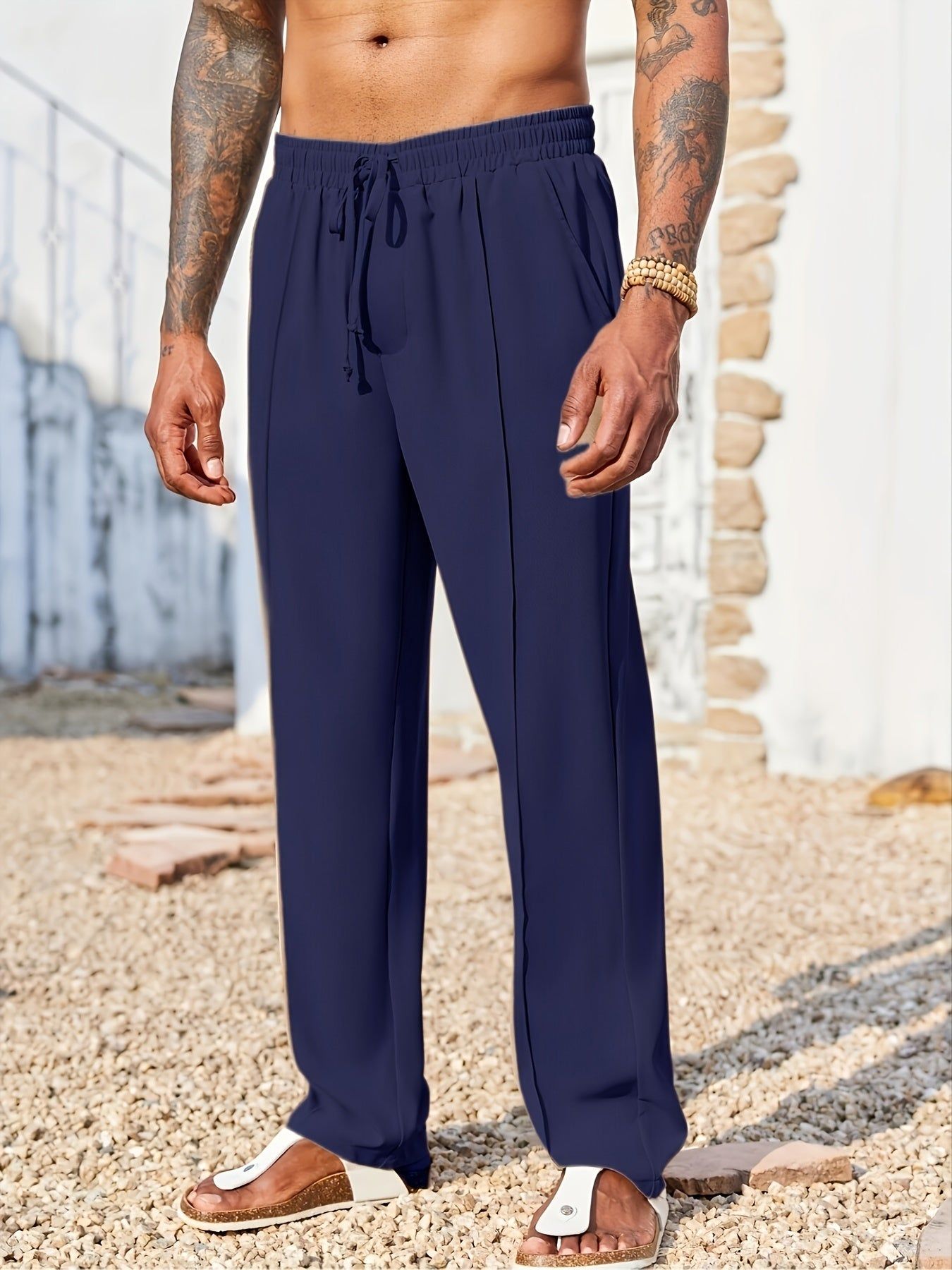 Men Corduroy Pants Straight Fit Casual Long Wear