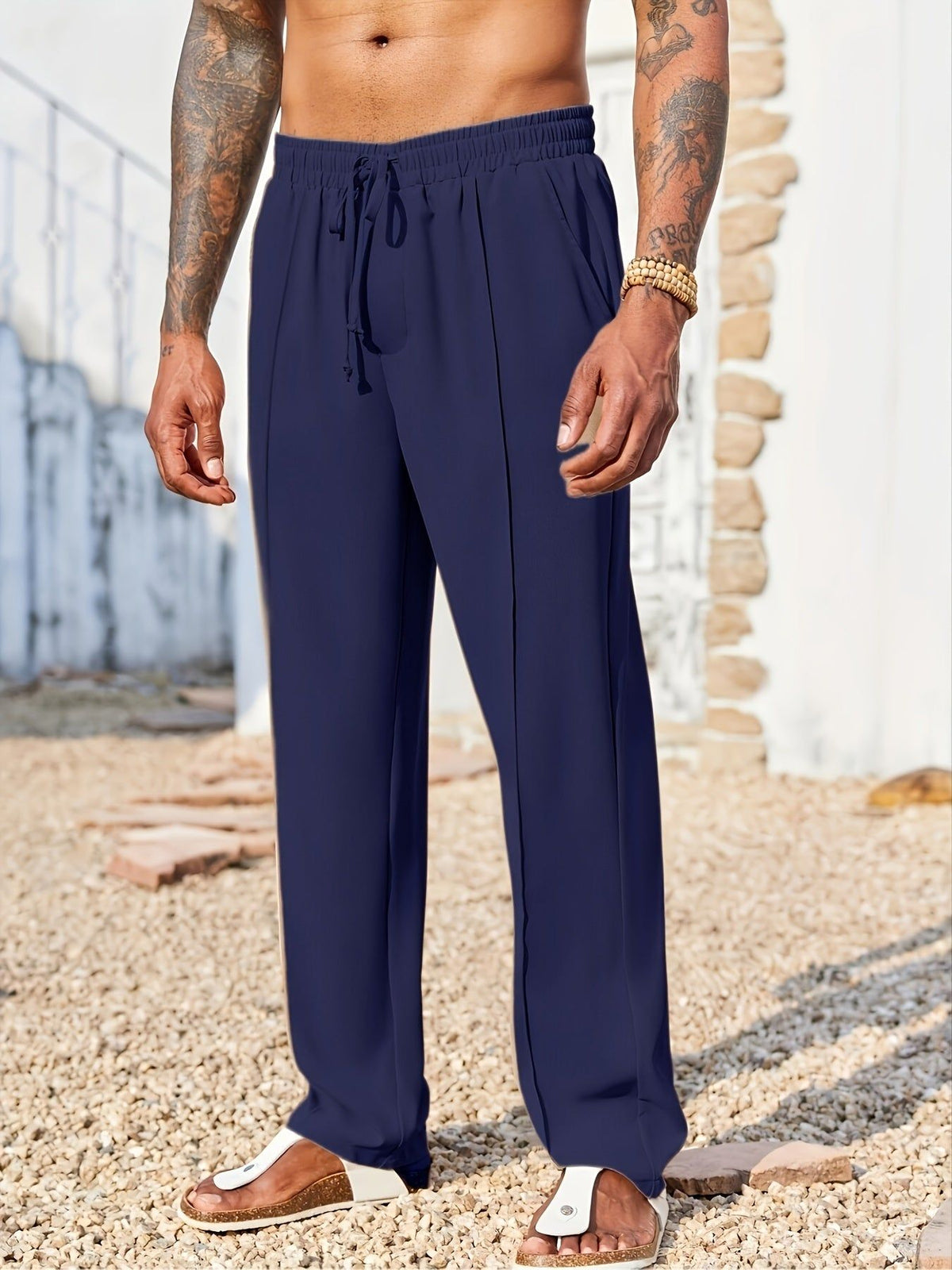 Men Corduroy Pants Straight Fit Casual Long Wear