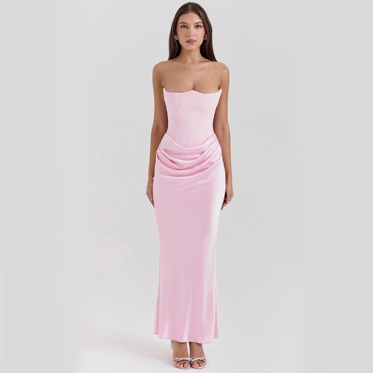 Elegant Bandeau Backless Maxi Dress for Women