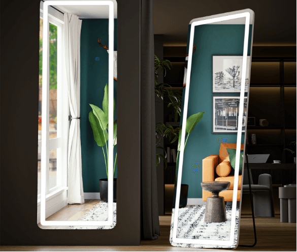 Full Length LED Mirror With Adjustable 3 Color Lighting