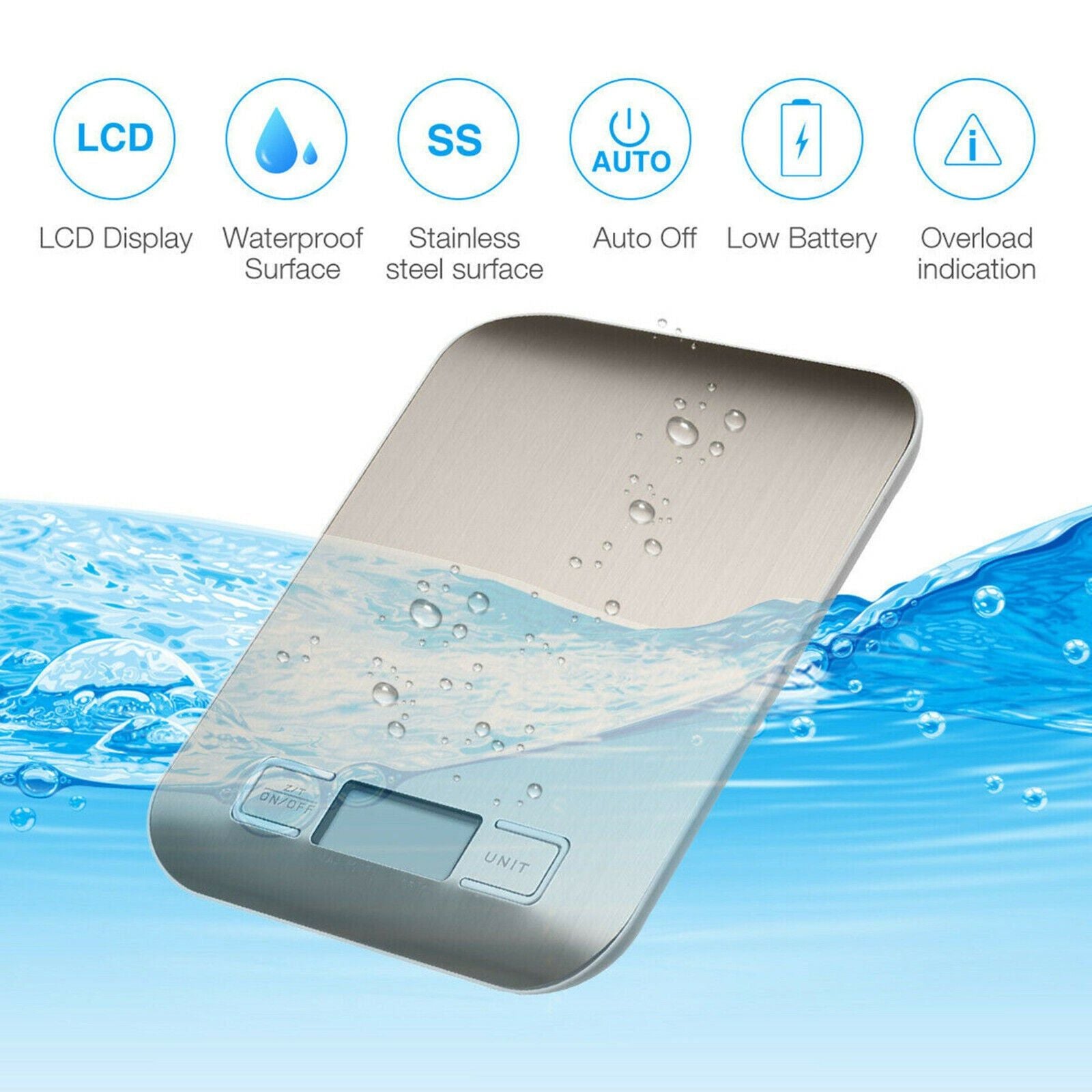 Stainless Steel Food Scale With LCD And Tare Function