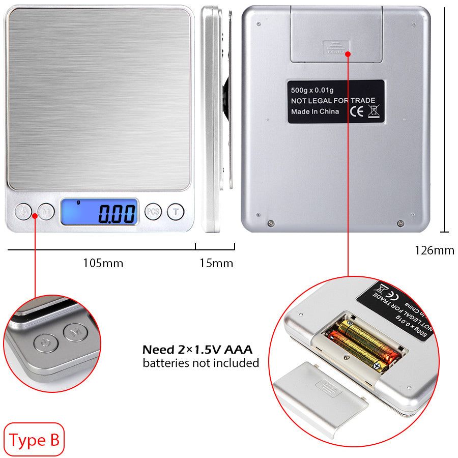 Stainless Steel Food Scale With LCD And Tare Function