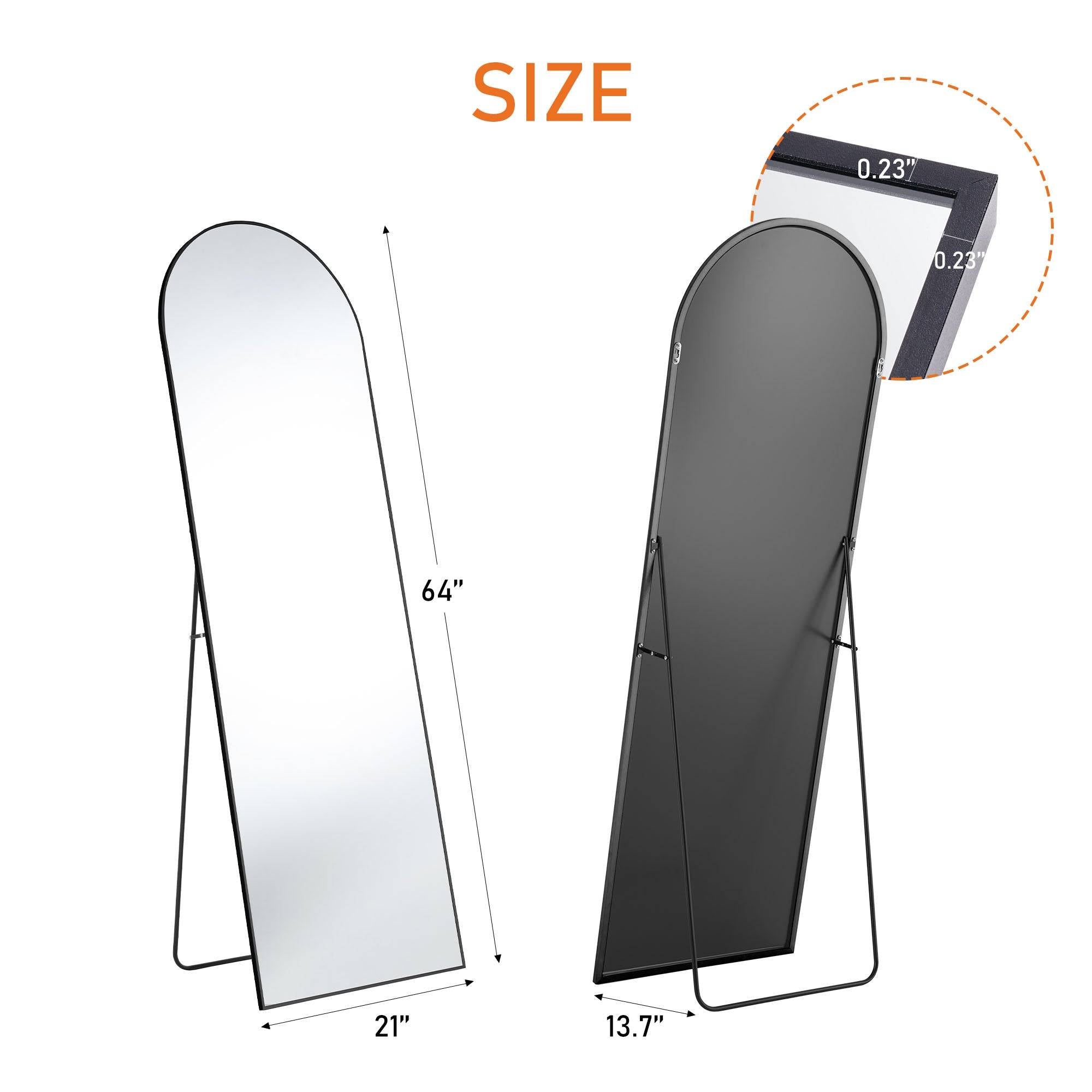 Full Length Floor Mirror With Aluminum Alloy Frame