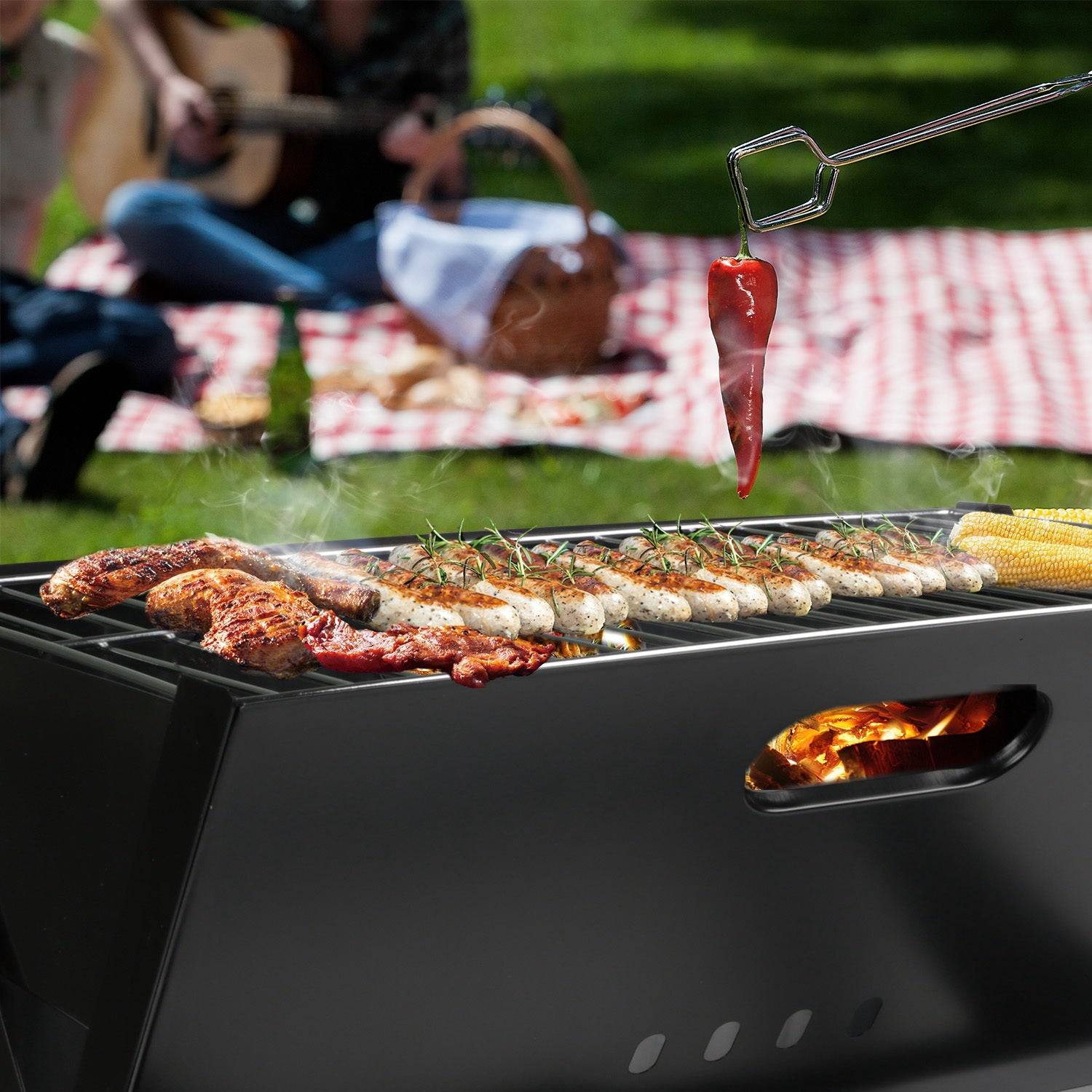 Portable Charcoal Grill Foldable BBQ for Outdoor Cooking
