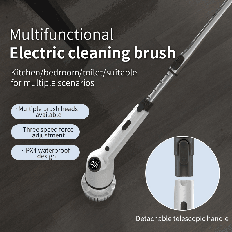 Electric Spin Scrubber with 9 Brush Heads and Dual Speed