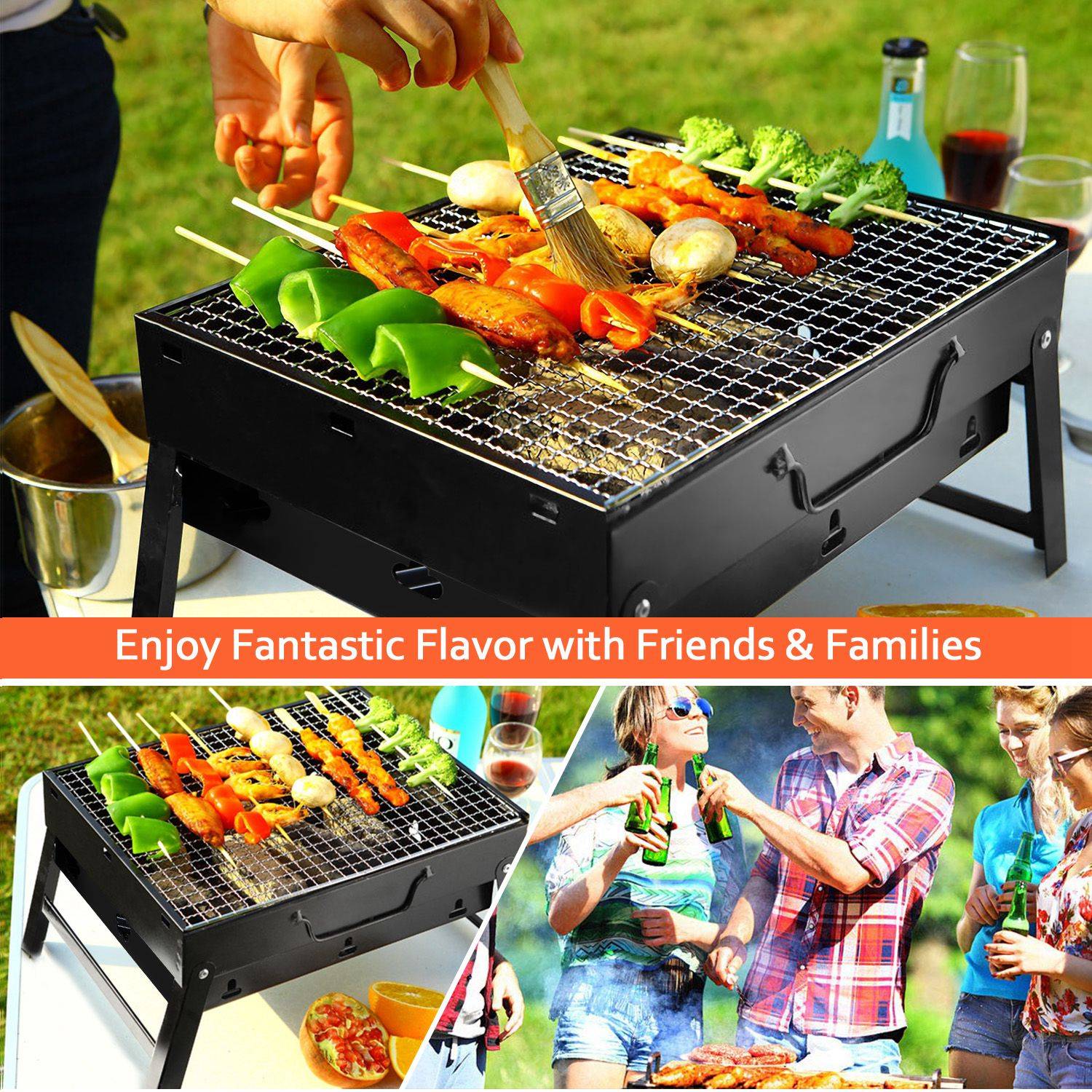 Portable Charcoal Grill Foldable for Camping