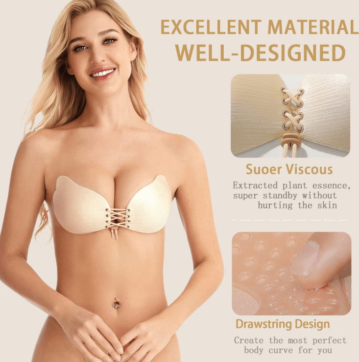 Adhesive Strapless Bras and Panties Push Up Set