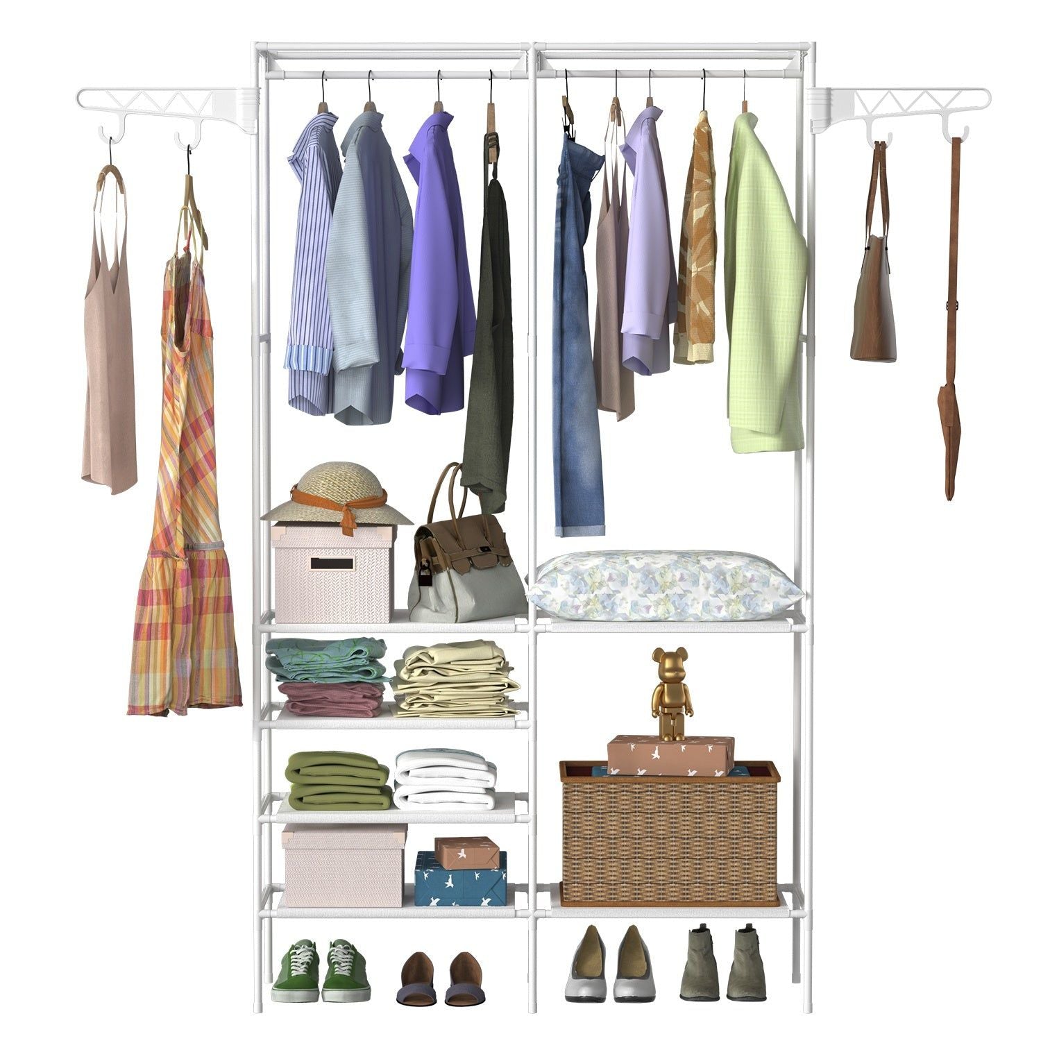 Adjustable Garment Rack With Shelves
