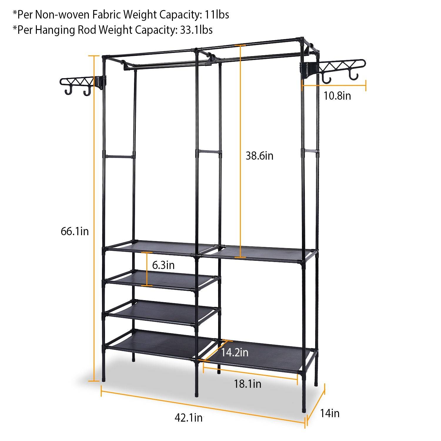 Adjustable Garment Rack With Shelves