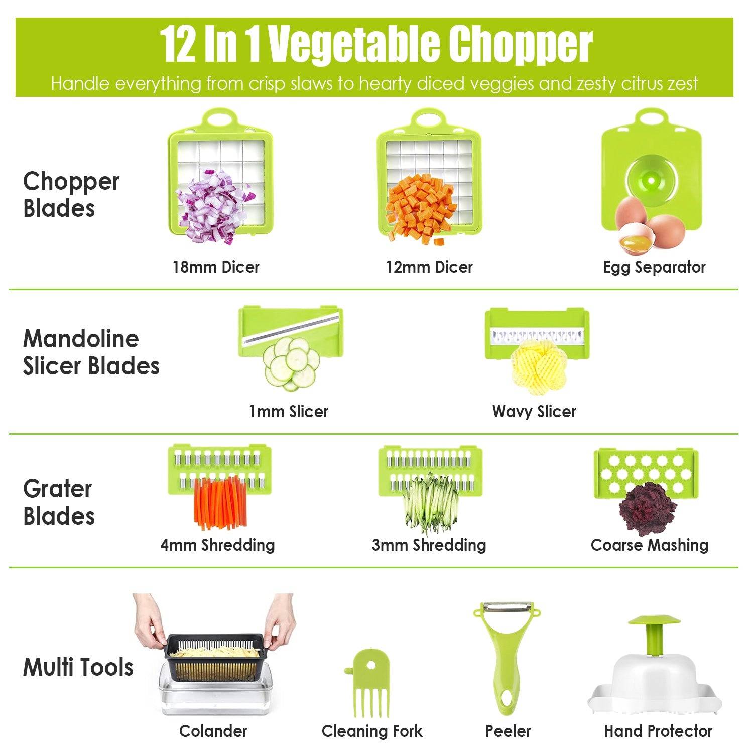 12 In 1 Vegetable Chopper With Slicer