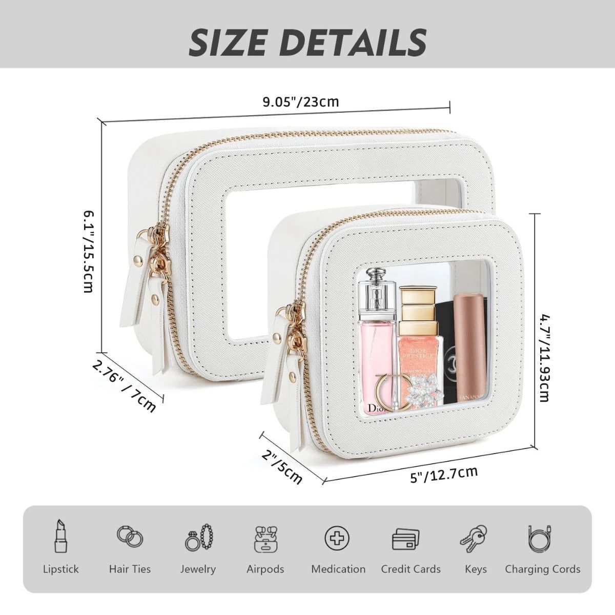 Clear Makeup Bag with Brush Holder