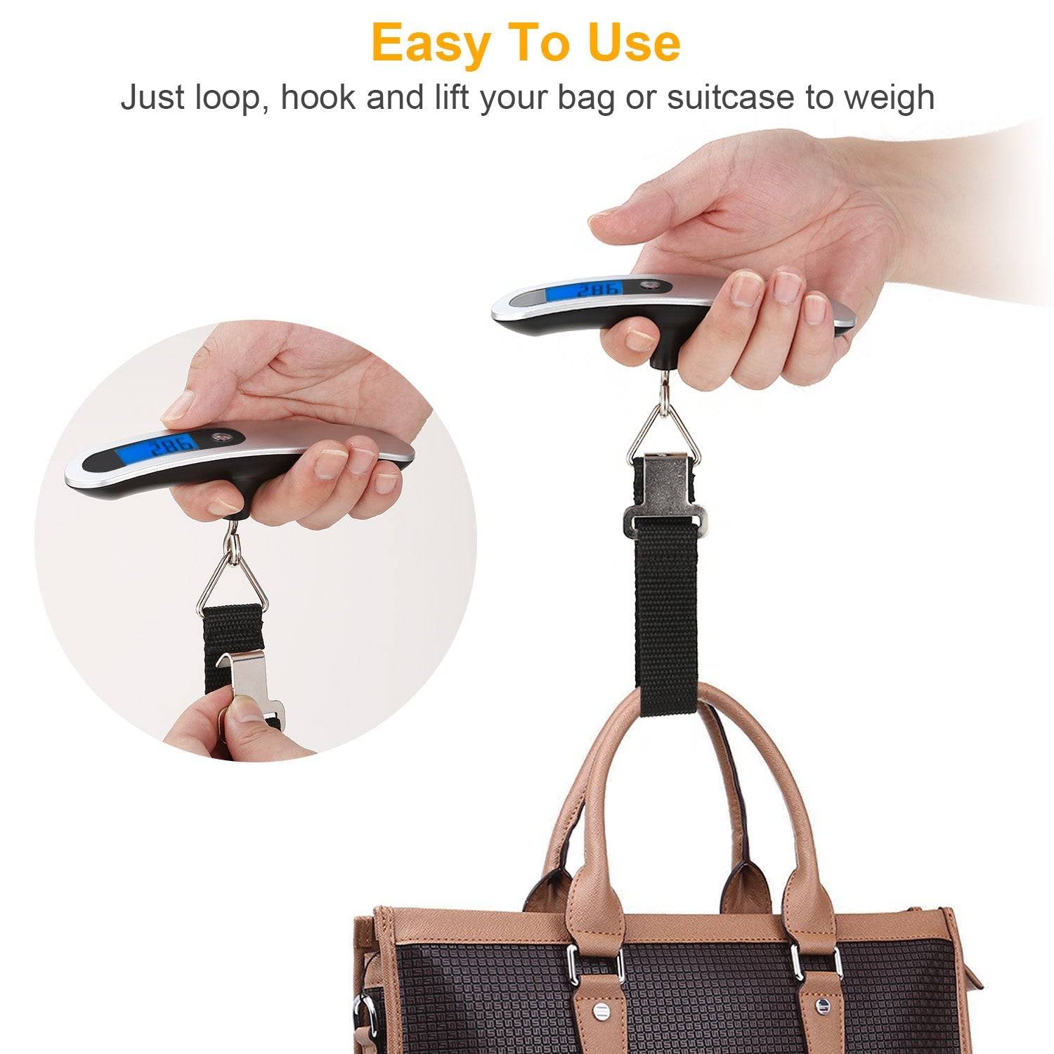 Portable Digital Luggage Scale With LCD Display And T Handle