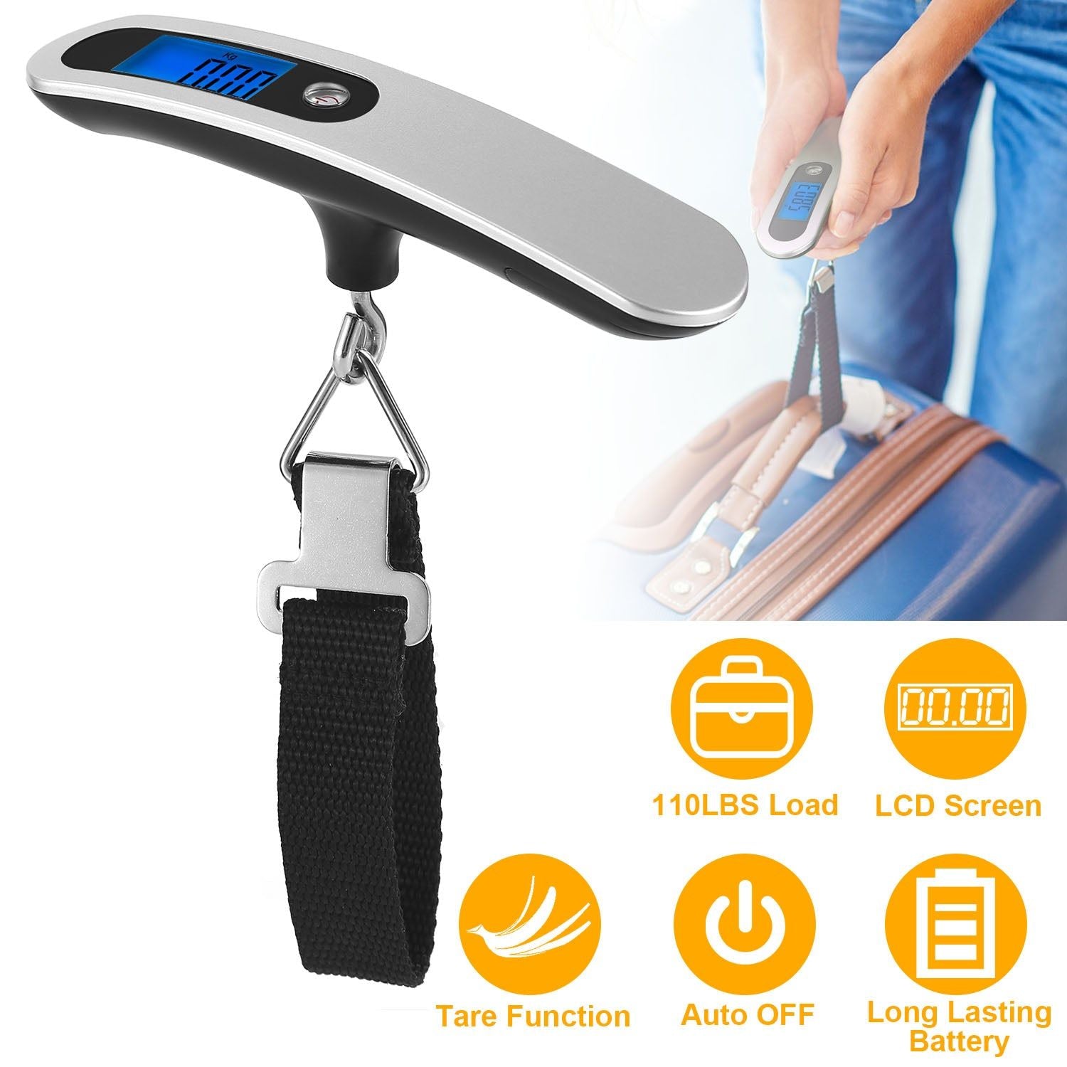 Portable Digital Luggage Scale With LCD Display And T Handle