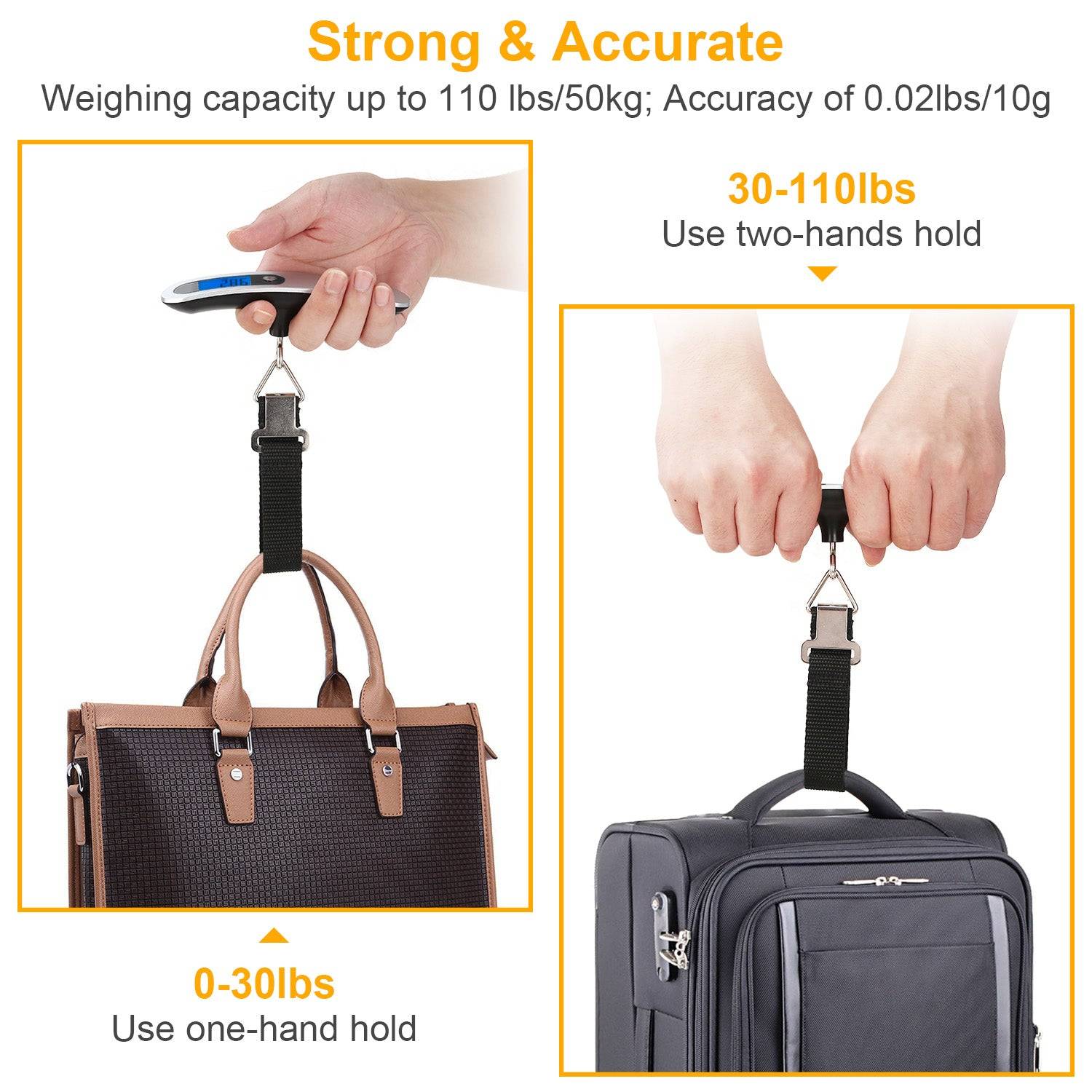 Portable Digital Luggage Scale With LCD Display And T Handle