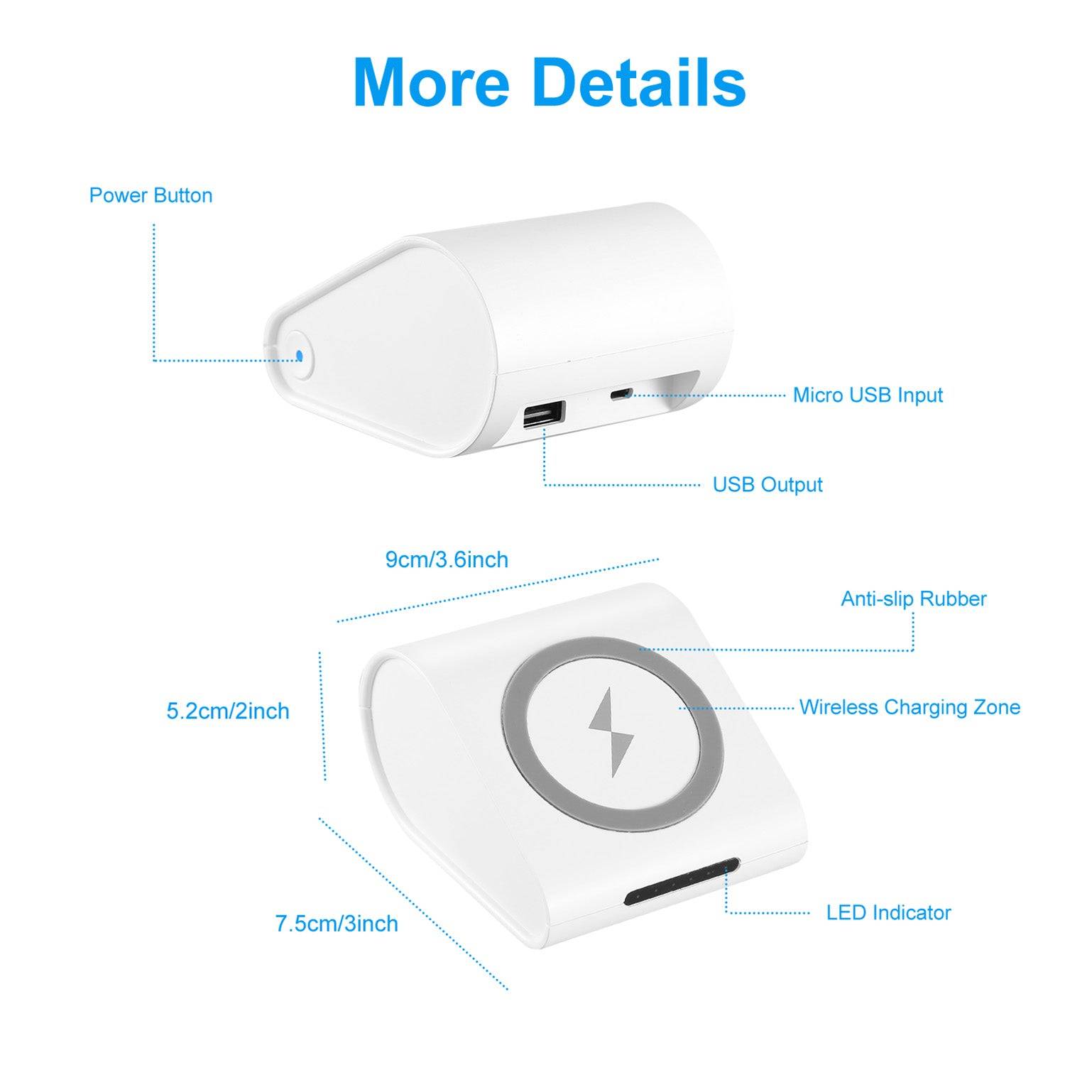 3 in 1 10400mAh Wireless Power Bank with Phone Stand