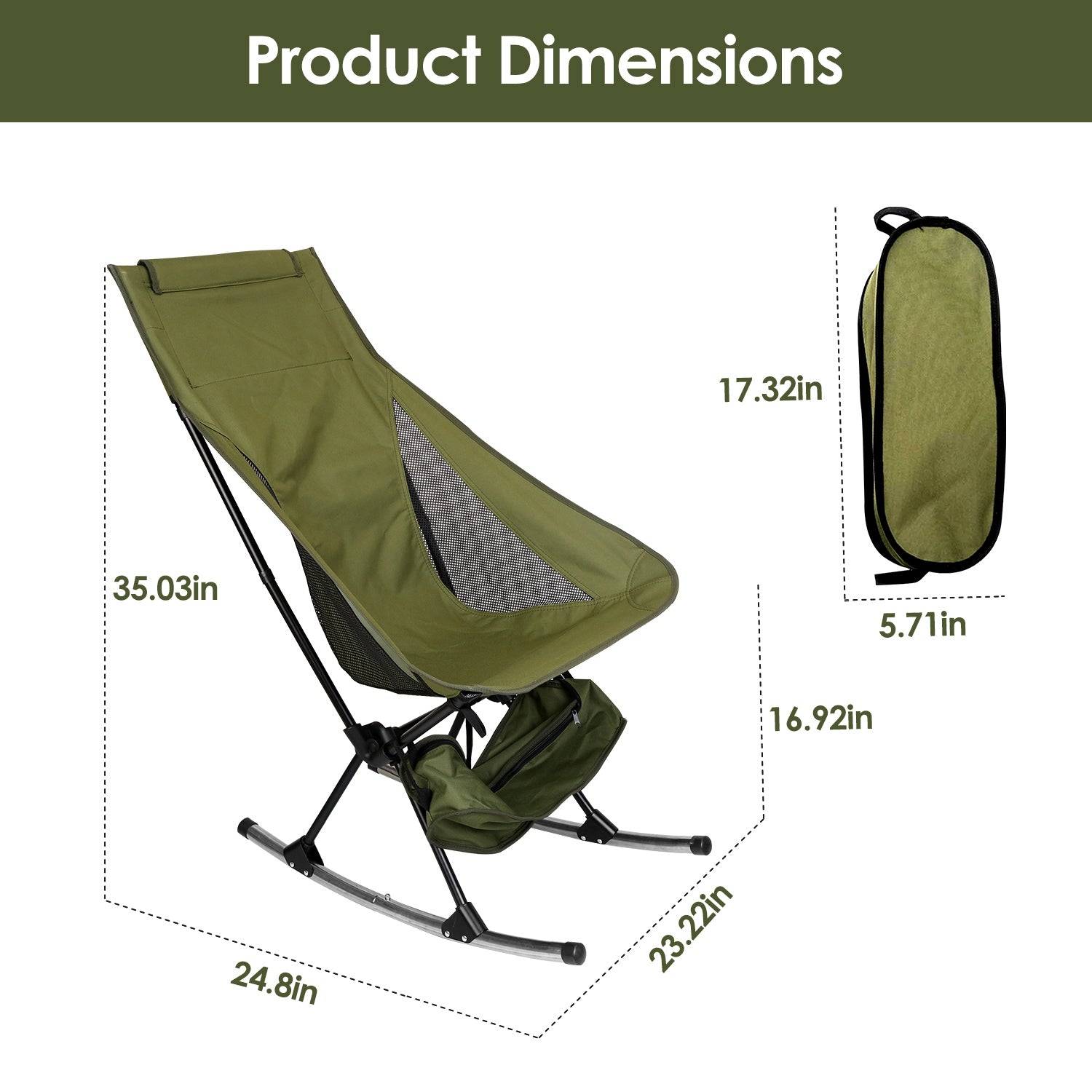 Portable Camping Rocking Chair with Bag