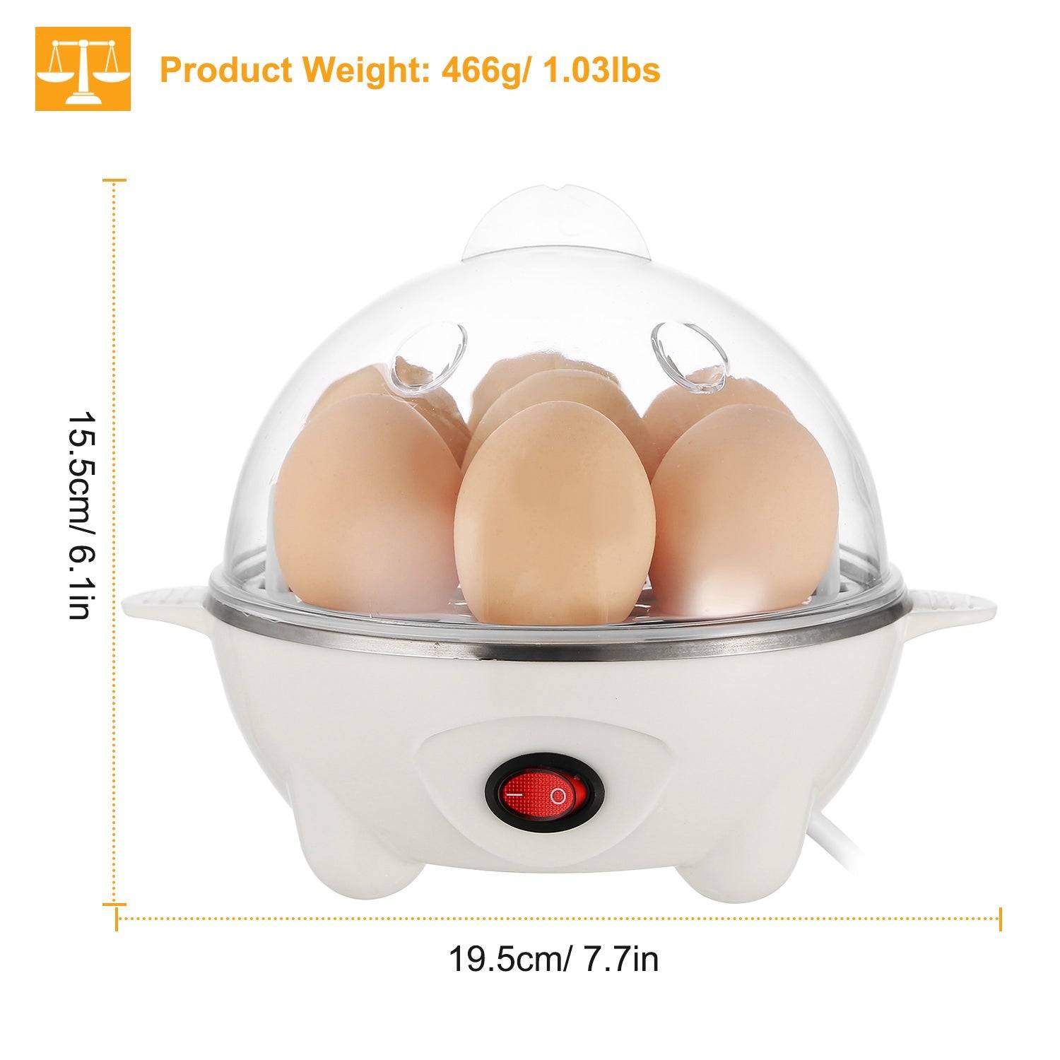 Electric Egg Cooker 7 Egg Capacity Fast Healthy Cooking