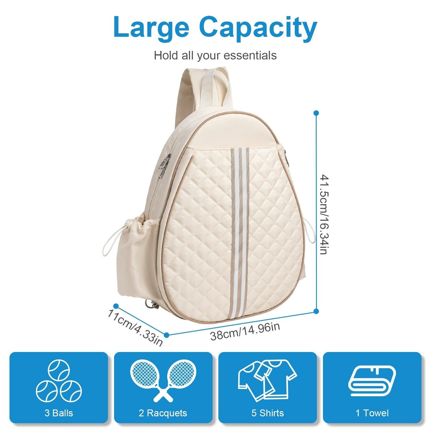 Waterproof Pickleball Sling Bag With Multiple Compartments