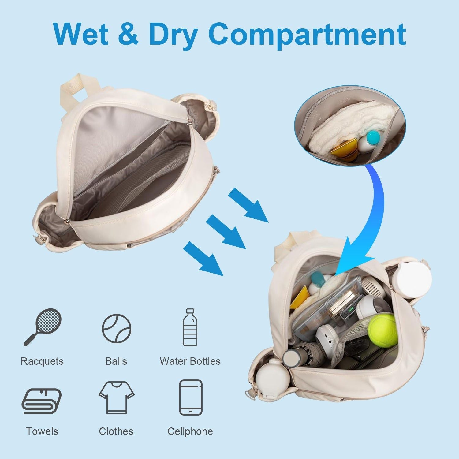Waterproof Pickleball Sling Bag With Multiple Compartments
