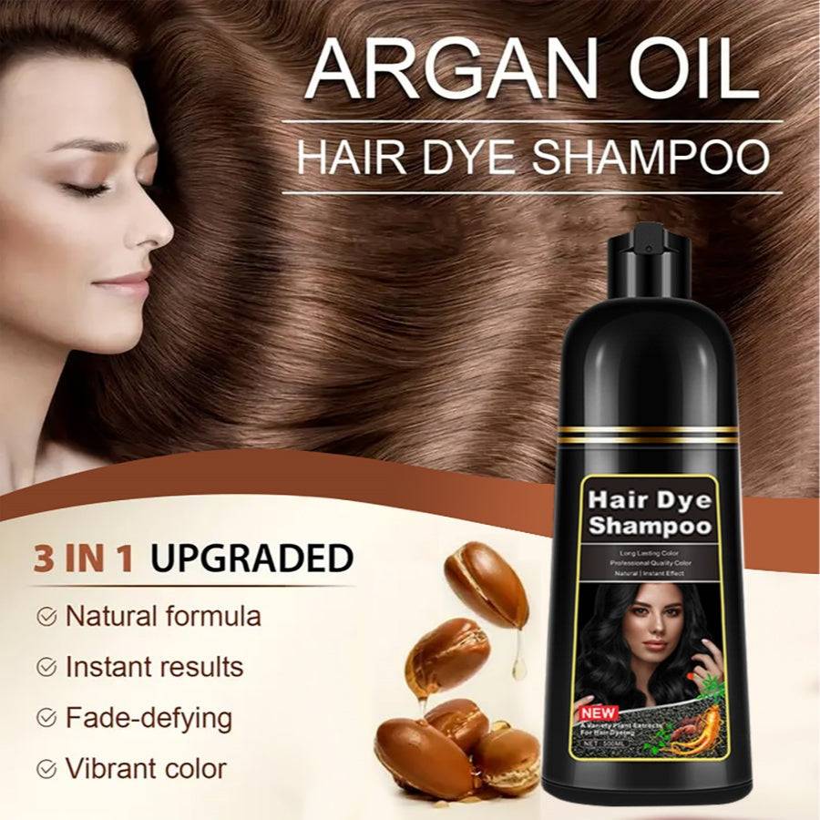 500ml 5-in-1 Hair Dye Shampoo – Covers White Hair, Herbal Formula, Free Toolkit, Gift for Men & Women