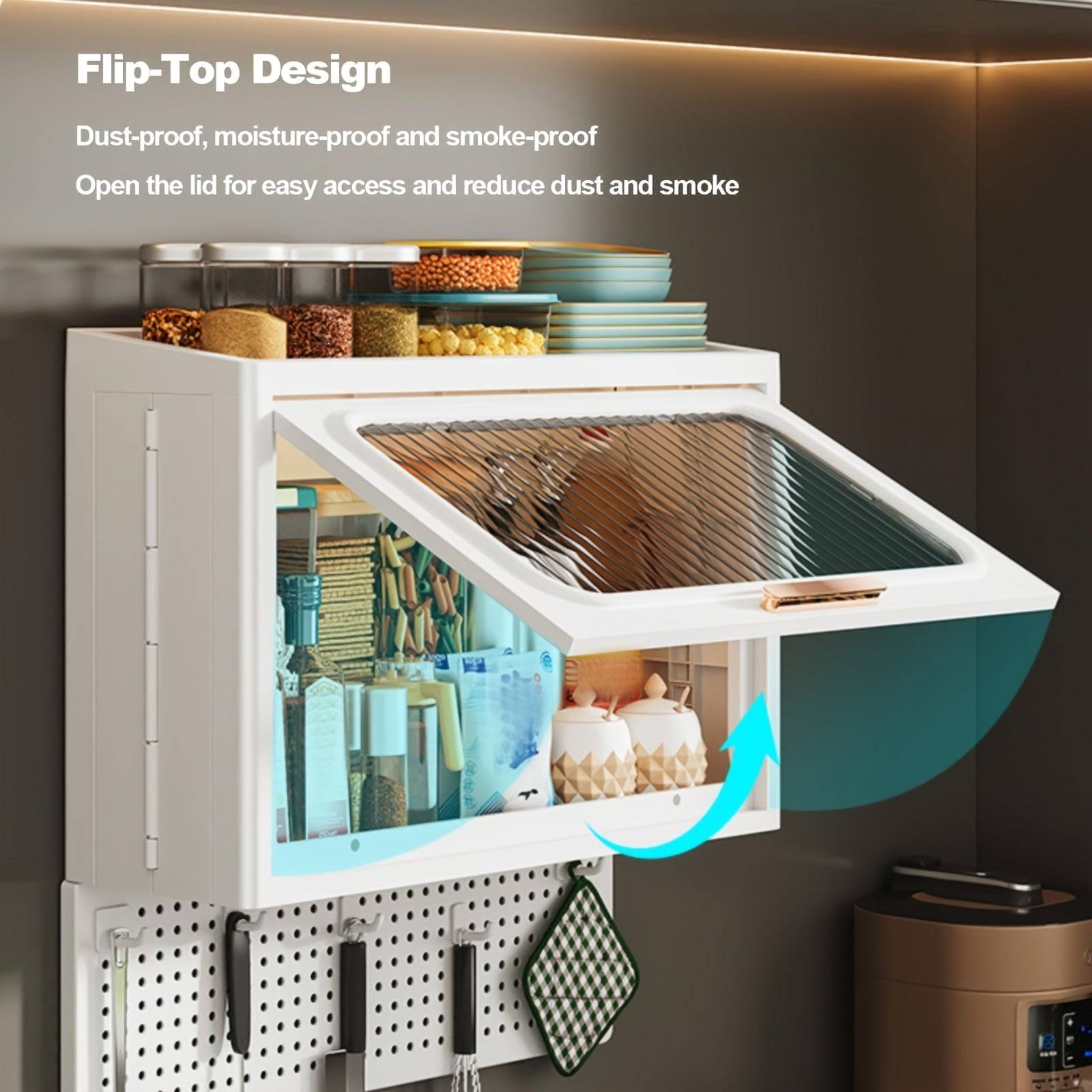 No-Drill Kitchen Wall Shelf Wall-Mounted Towel Rack & Storage Organizer for Dishcloths & Utensils