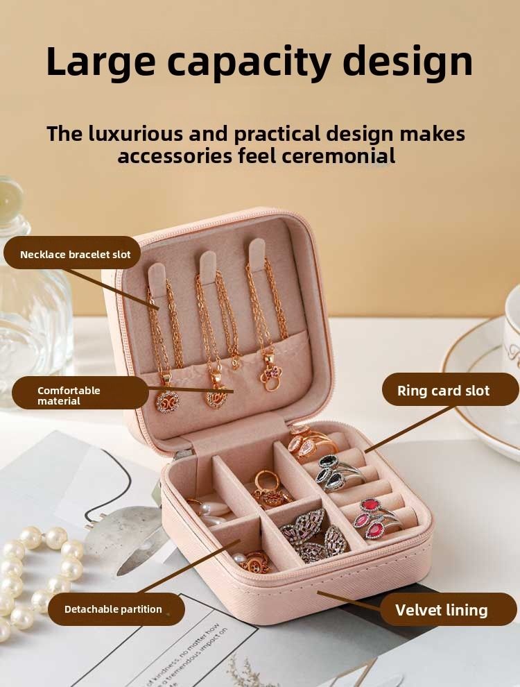 Jewelry Organizer Box For Rings And Earrings Pink Case