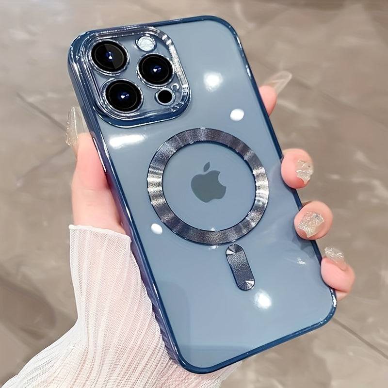 Magnetic Slim Phone Case with Full Camera Protection Metal Plating Design for iPhone 16–11 Series