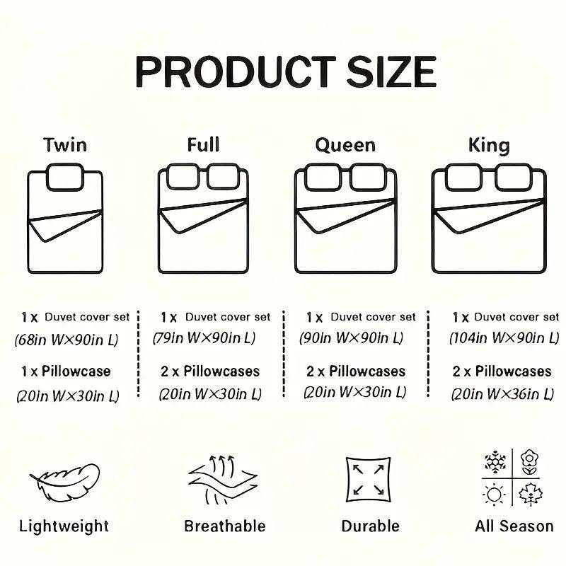 Duvet Covers Cotton Blend Soft Breathable Reinforced Design