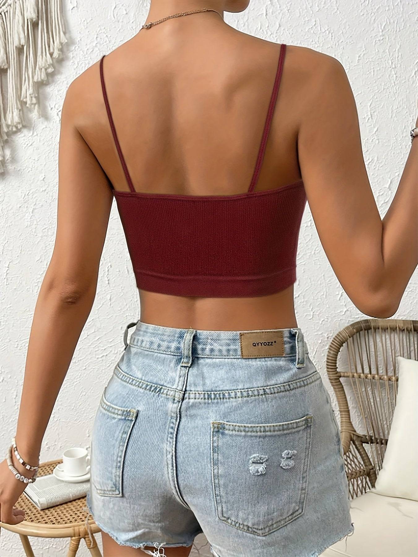 4-Pack Seamless Knit Tank Tops for Women – Soft Elastic Solid Color Camisoles for Spring, Summer & Fall