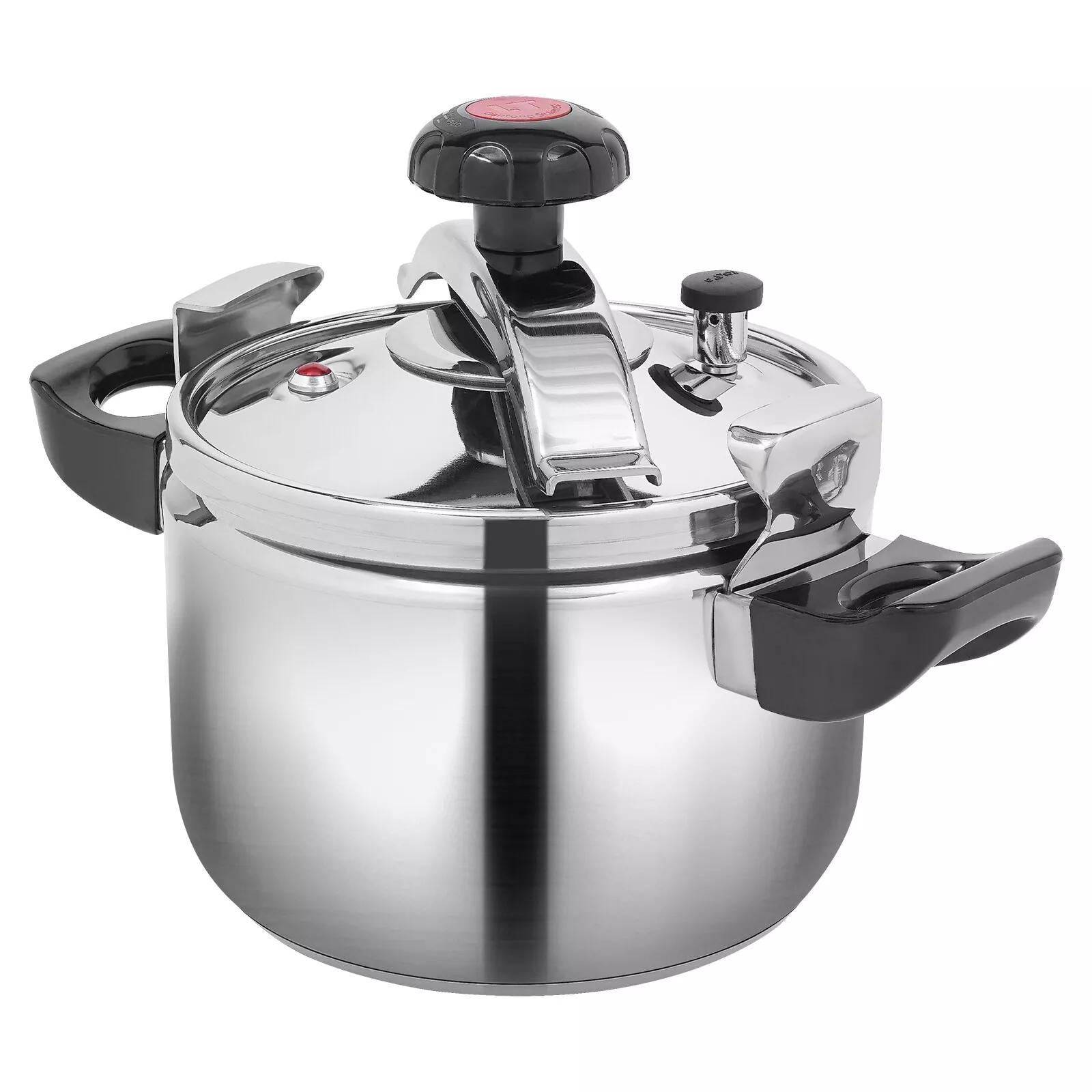 Heavy-Duty Stainless Steel Cooker – 4.54 Qt Multi-Stove Compatible Pot with Lid, Dishwasher Safe for Home & Commercial Use