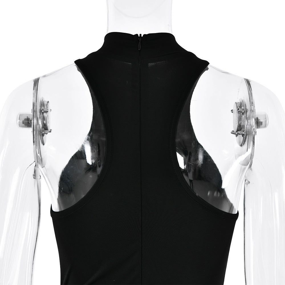 Women Stylish Hollow Out Fashion Dress with Stitch Design