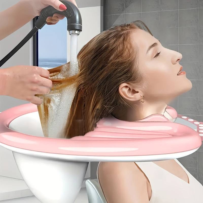 4pcs Inflatable Portable Shampoo Basin with Air Pump & Drainage – Lightweight Foldable Wash Basin for Elderly, Disabled, Pregnant & Bedridden
