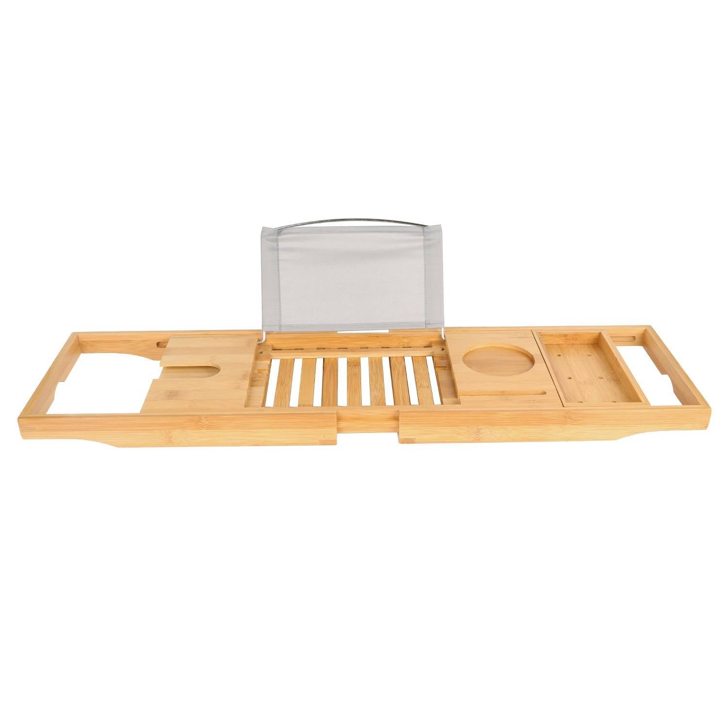 Extendable Bamboo Bath Tray with Holder