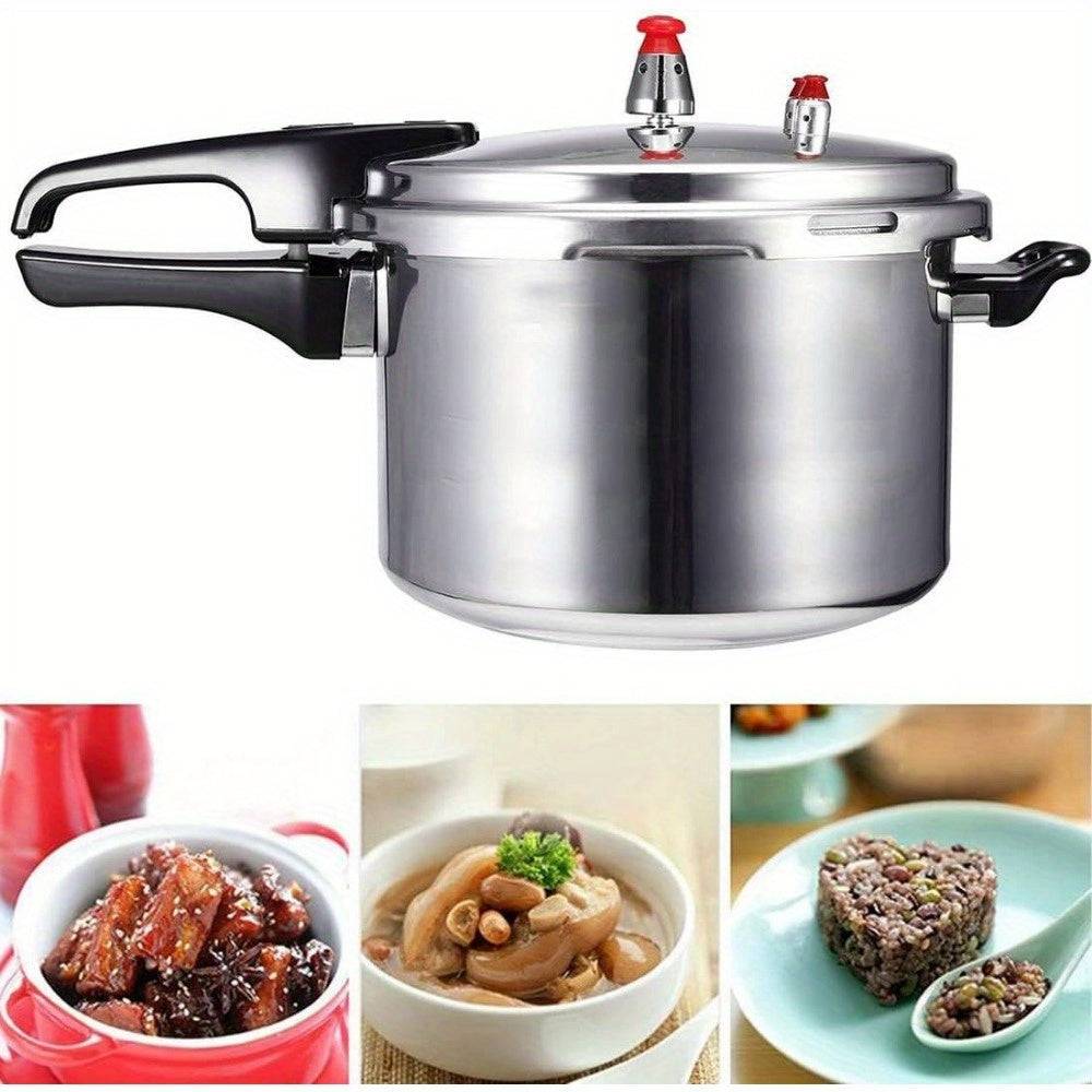 8-Quart Aluminum Pressure Cooker – Stovetop Compatible with Exhaust Valve, Safety Features & Canning Rack