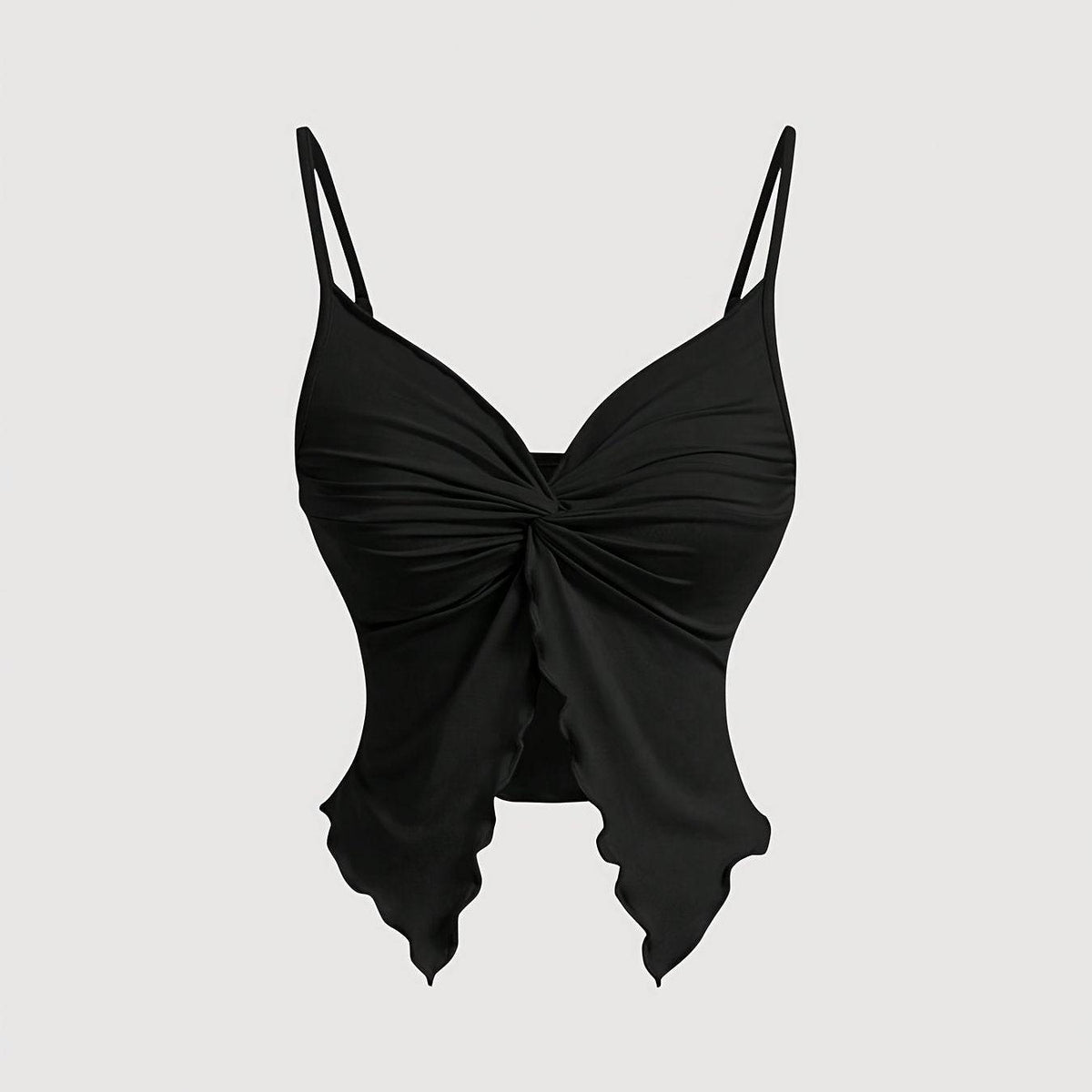 Women’s V-Neck Butterfly Sleeve Top – Lightweight Stretchy Black & White Resort Blouse for Summer