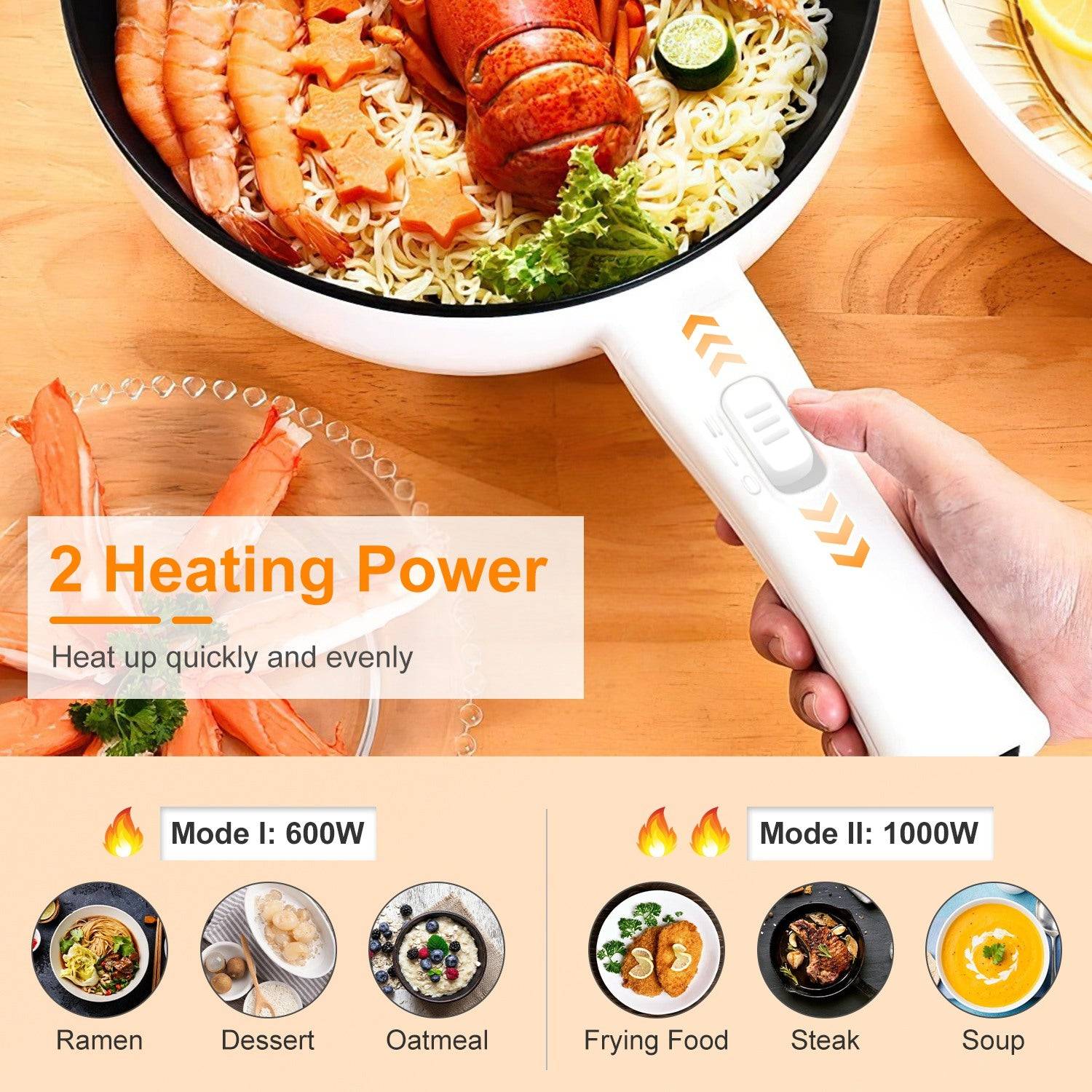 Portable Electric Hot Pot 3L Non Stick Cooker