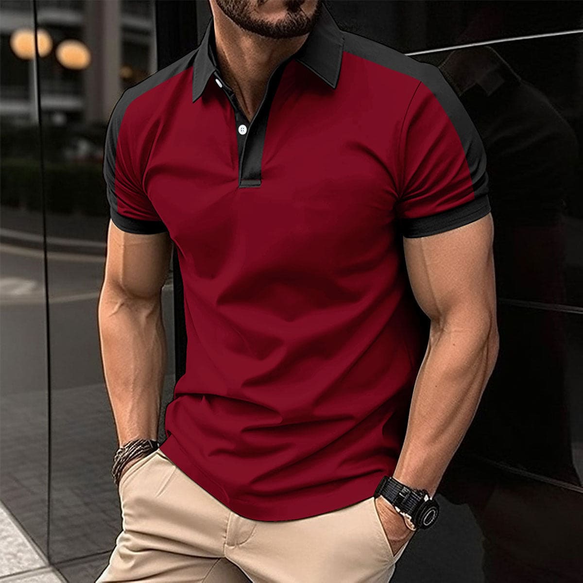 Men's Short Sleeve Business Shirt Summer Casual Polo Shirts - PMMNAPOLES