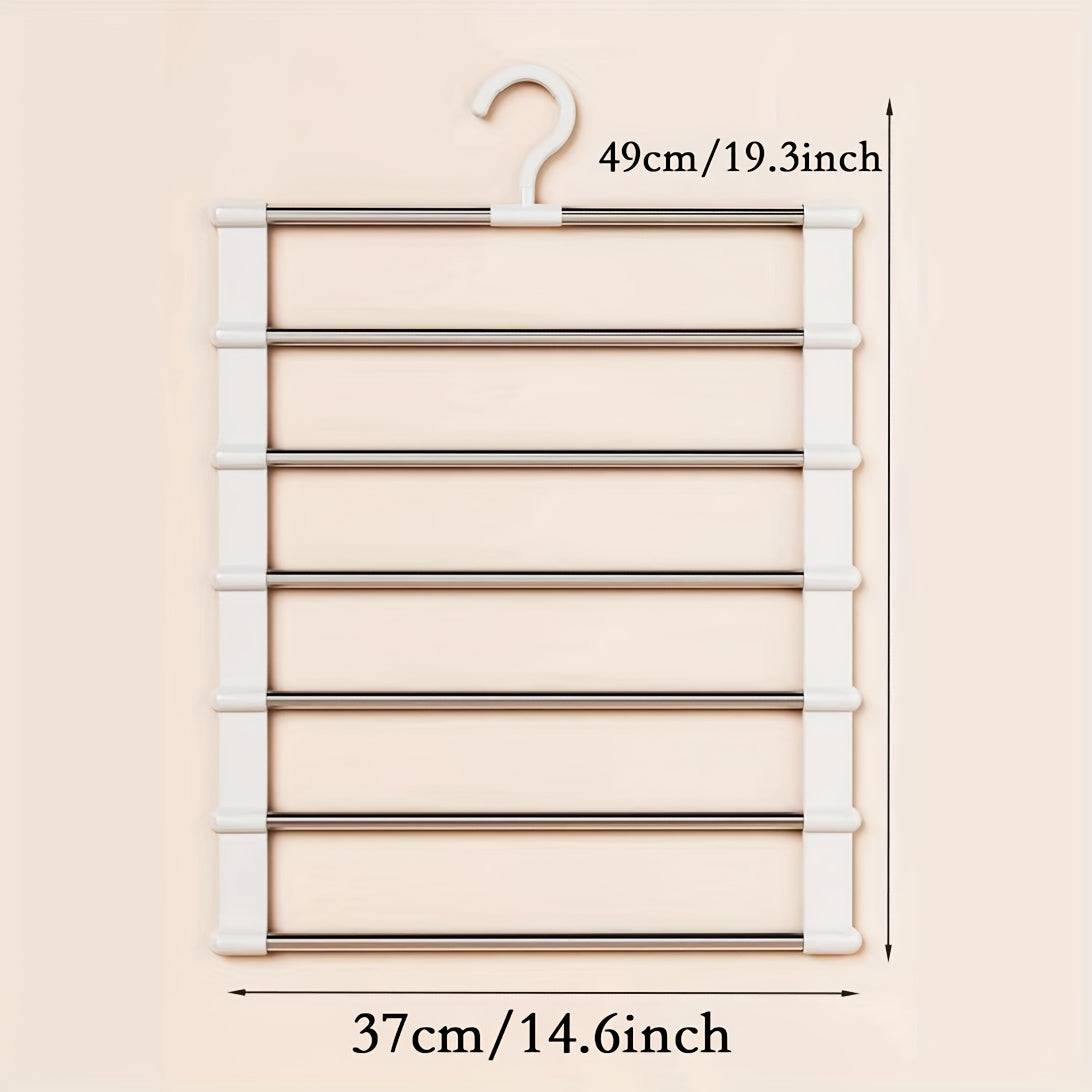 Stainless Steel Multi-Garment Hanger 1/2/3 Pack Heavy-Duty Space-Saving Closet Organizer for Pants, Jeans, Shirts, Towels & Scarves