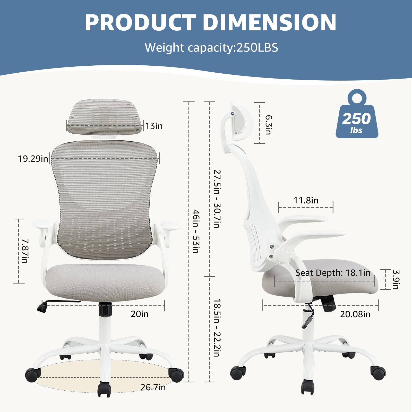 Ergonomic Office Chair with Adjustable Headrest Support