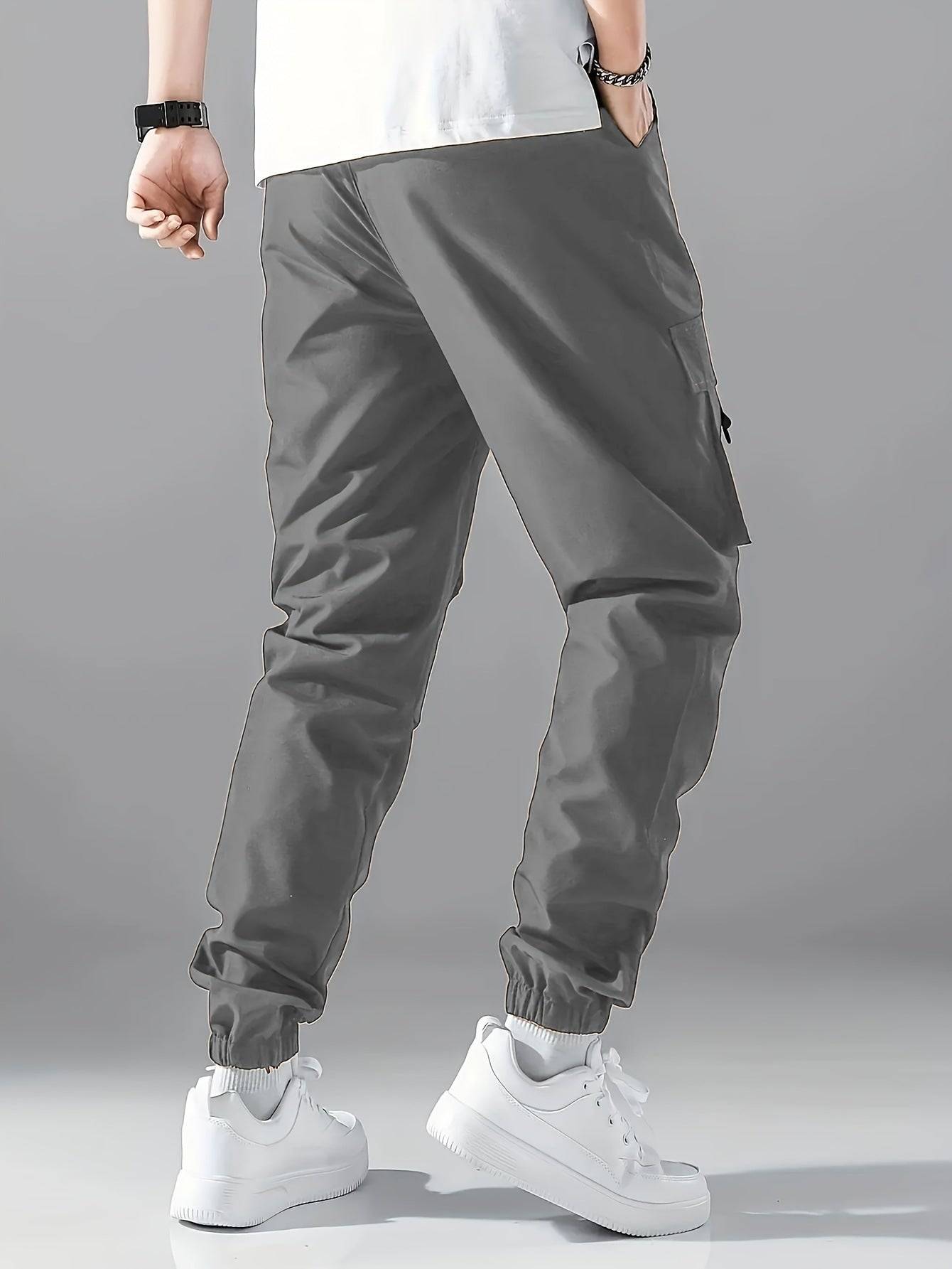 Mens Straight Leg Ankle Tie Durable Workwear Pants Everyday