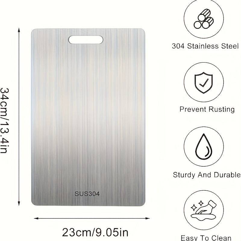 Premium Double-Sided Stainless Steel Cutting Board Food Grade Material for Kitchen & Dining Use